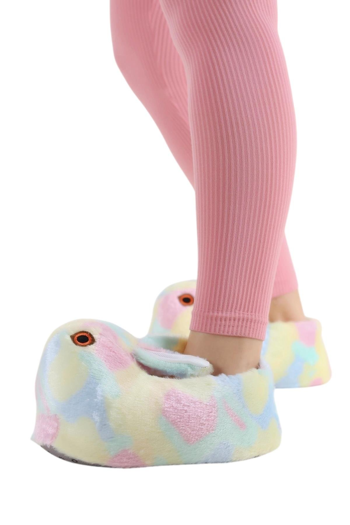 Tavşan Model Şişme Peluş Çocuk Panduf PUDRA - MAVİ - Görsel 7