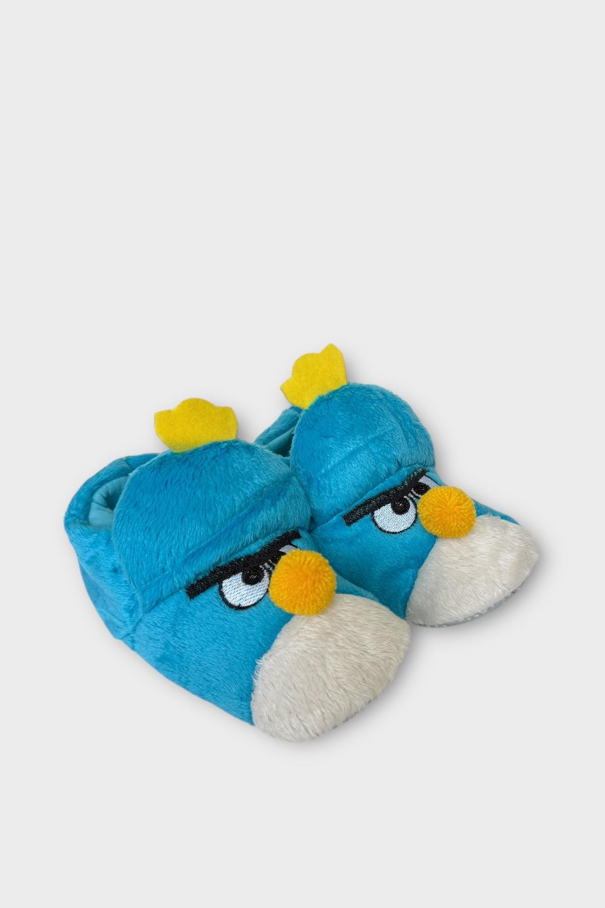 Çocuk Kızgın Ördek Figürlü Unisex Panduf MAVİ - Görsel 2