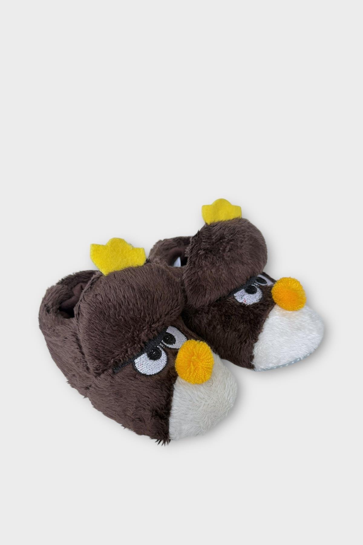 Çocuk Kızgın Ördek Figürlü Unisex Panduf KAHVERENGİ - Görsel 2