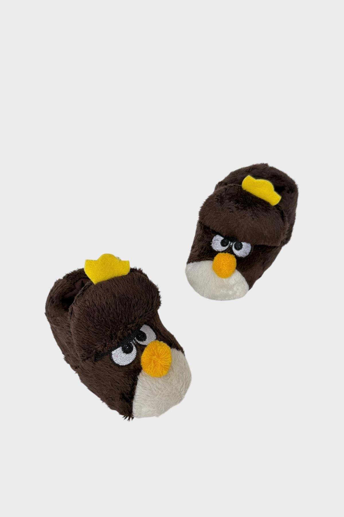 Çocuk Kızgın Ördek Figürlü Unisex Panduf KAHVERENGİ - Görsel 3