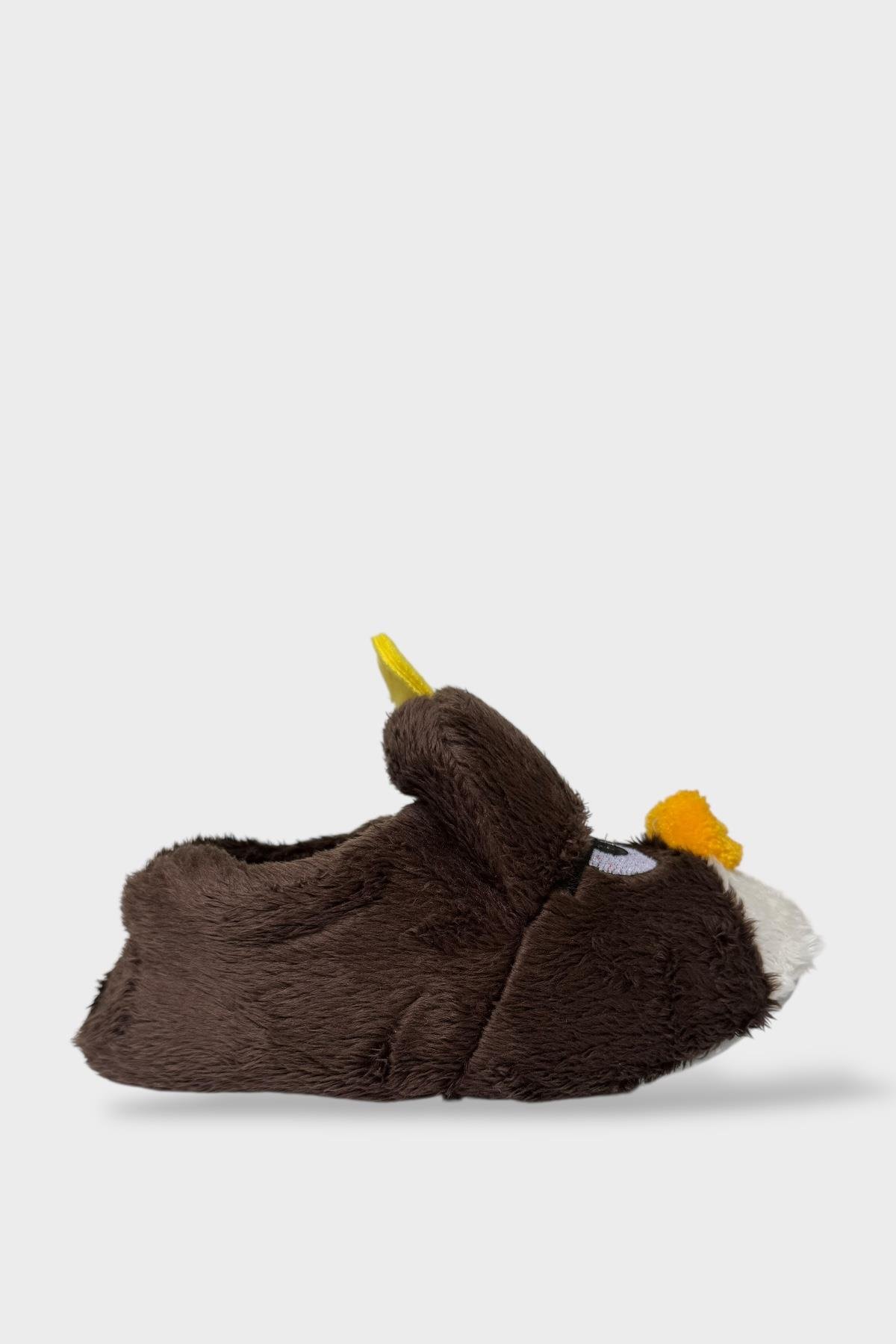 Çocuk Kızgın Ördek Figürlü Unisex Panduf KAHVERENGİ - Görsel 5