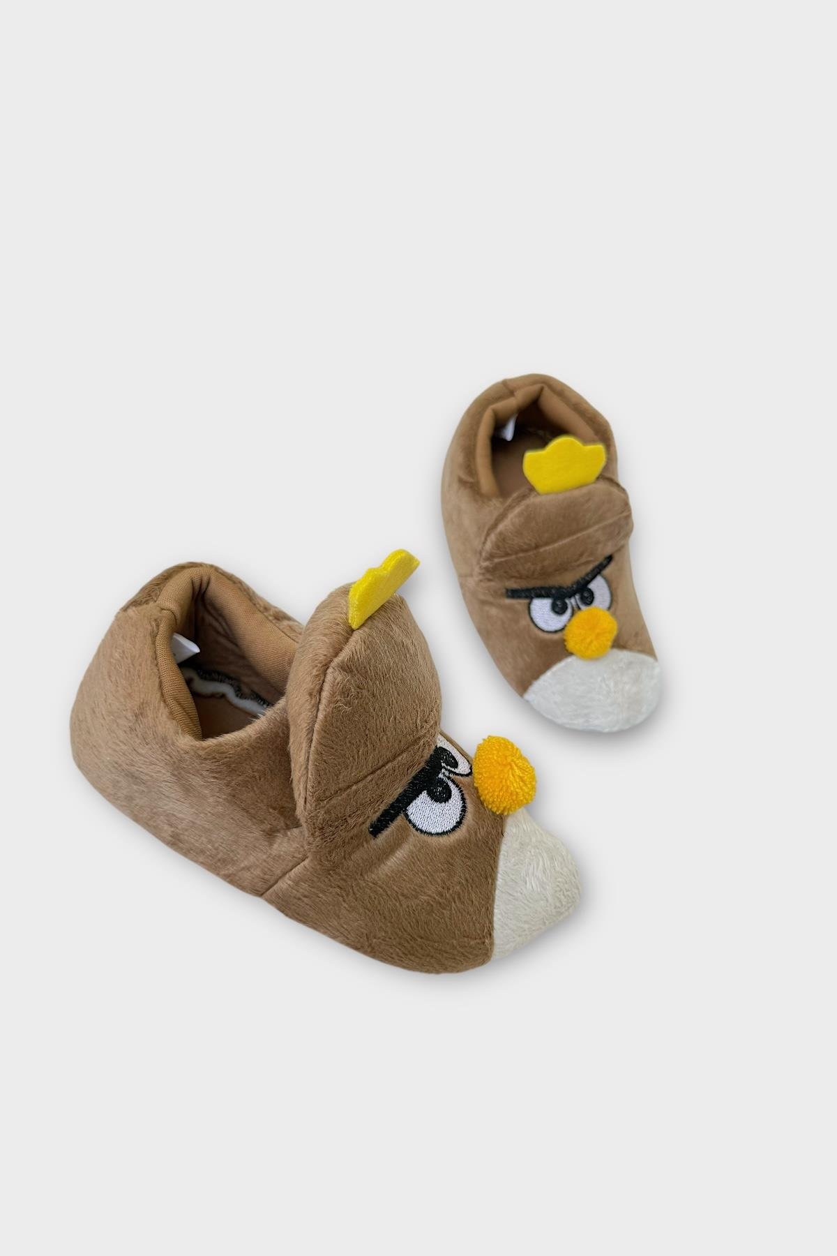 Çocuk Kızgın Ördek Figürlü Unisex Panduf VİZON - Görsel 4