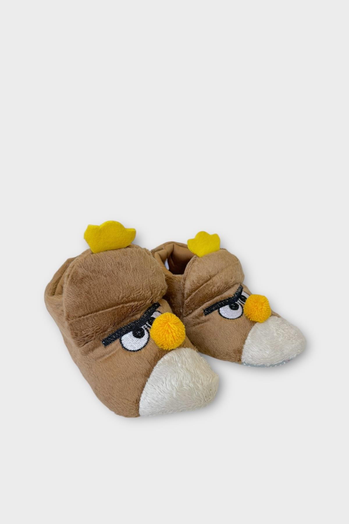 Çocuk Kızgın Ördek Figürlü Unisex Panduf VİZON - Görsel 5