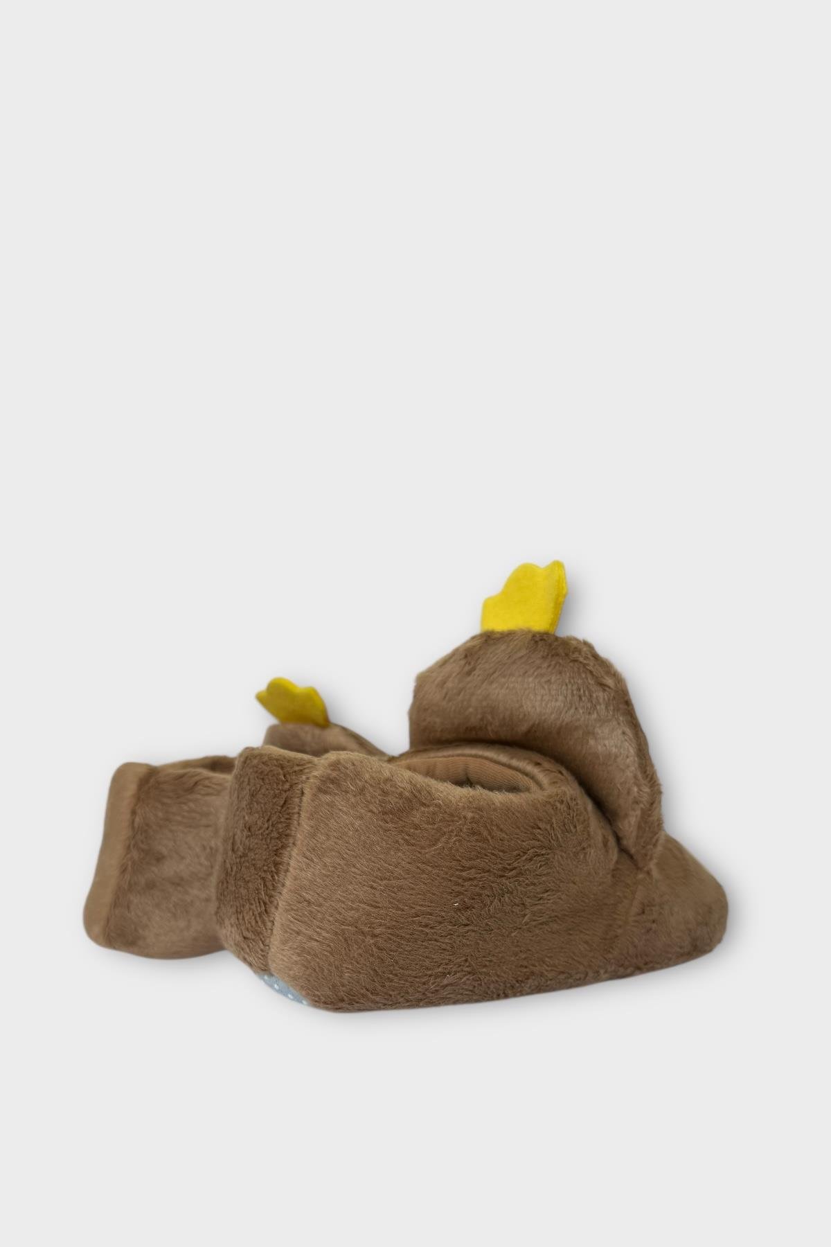 Çocuk Kızgın Ördek Figürlü Unisex Panduf VİZON - Görsel 6