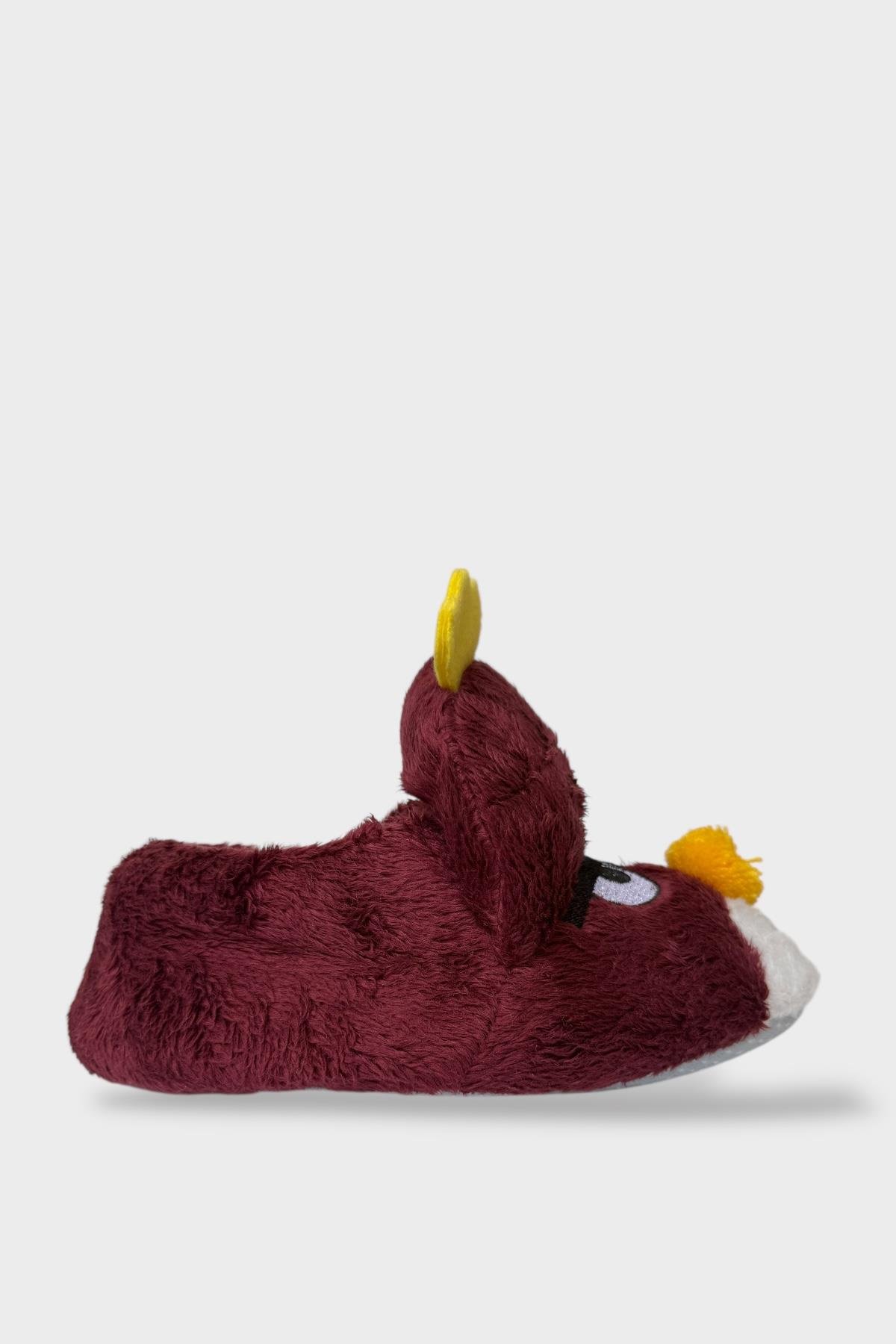 Çocuk Kızgın Ördek Figürlü Unisex Panduf BORDO - Görsel 5