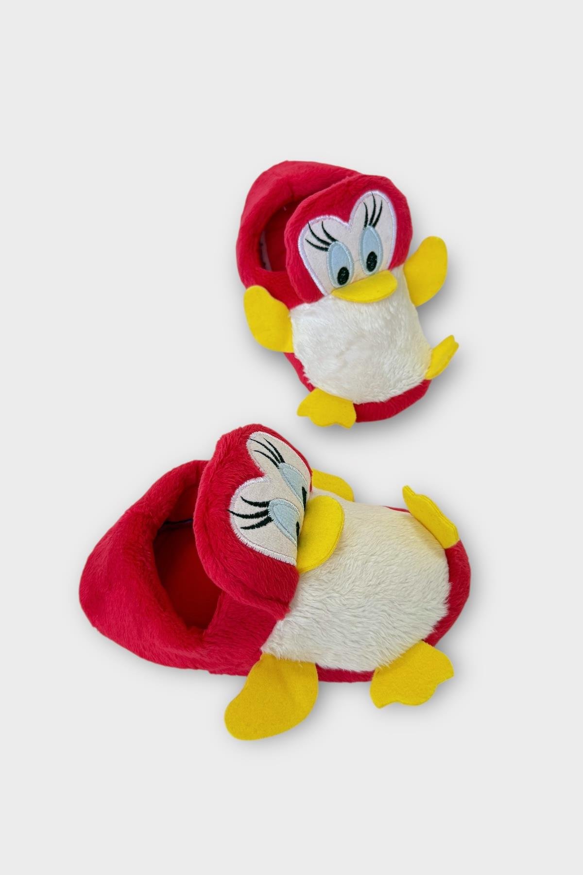 Çocuk Sevimli Ördek Figürlü Unisex Panduf KIRMIZI - Görsel 4