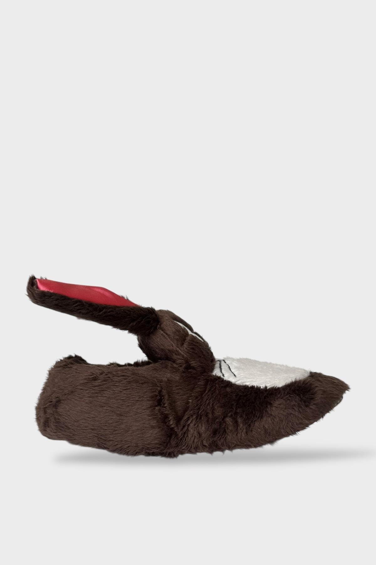 Çocuk Sevimli Tavşan Figürlü Panduf KAHVERENGİ - Görsel 5