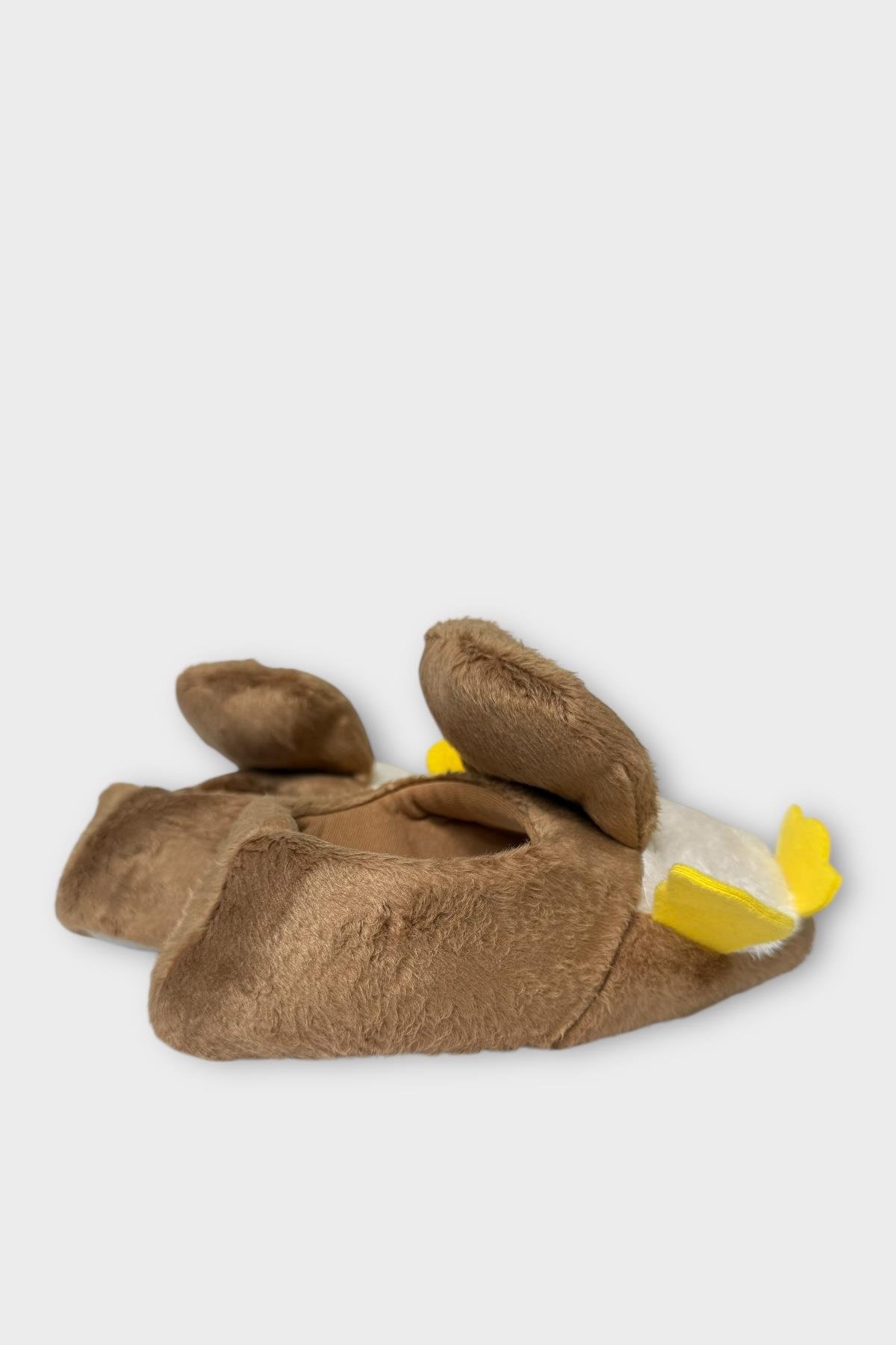 Çocuk Sevimli Ördek Figürlü Unisex Panduf VİZON - Görsel 6