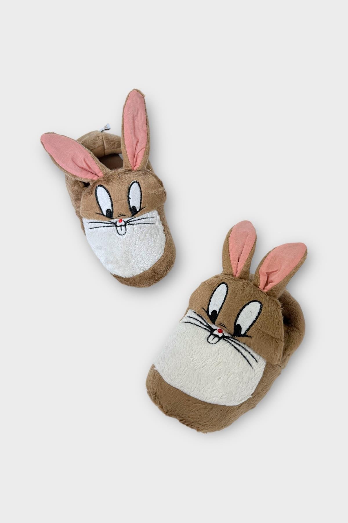 Çocuk Sevimli Tavşan Figürlü Panduf VİZON - Görsel 4