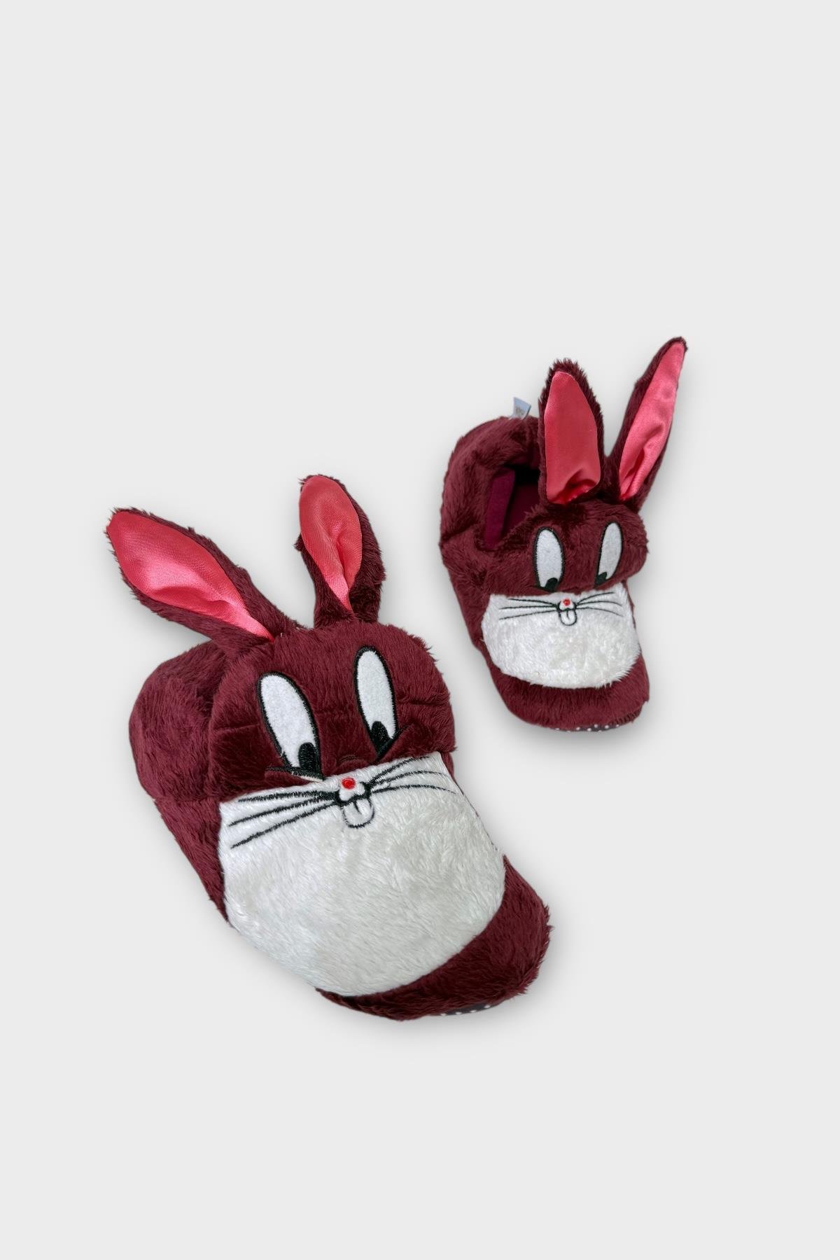 Çocuk Sevimli Tavşan Figürlü Panduf BORDO - Görsel 4