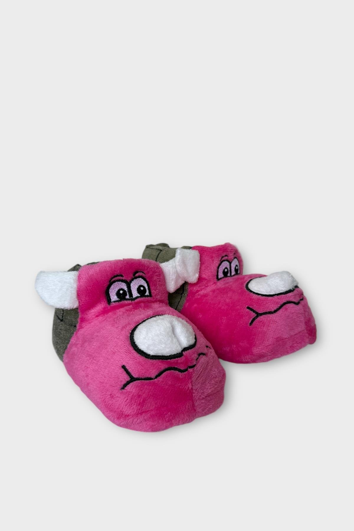 Çocuk Sevimli Köpek Figürlü Panduf FUŞYA - Görsel 4