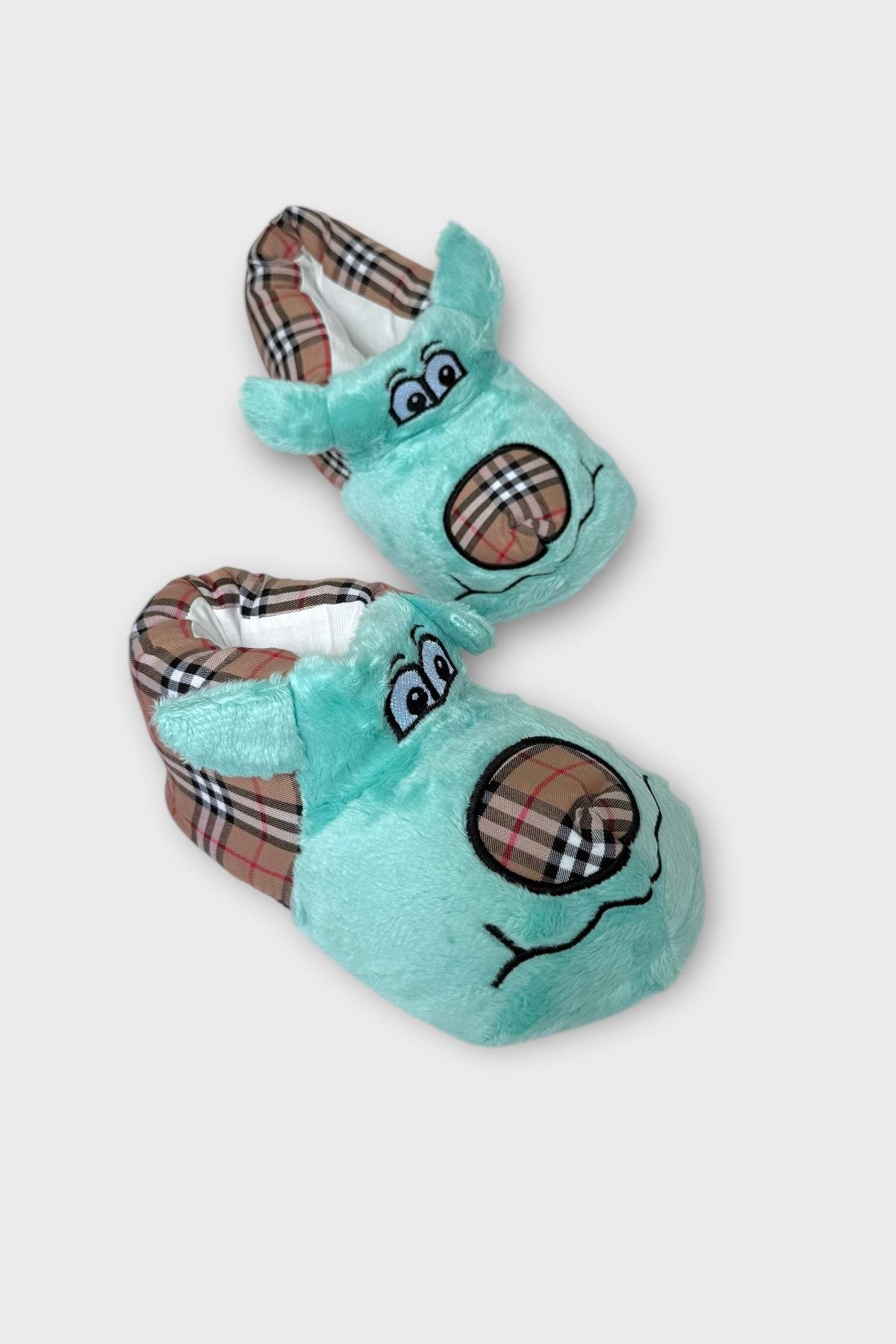 Çocuk Sevimli Köpek Figürlü Panduf SU YEŞİLİ - Görsel 4