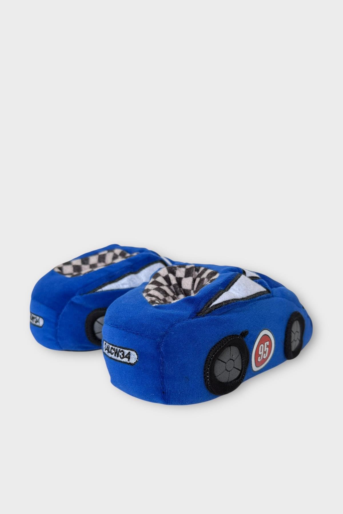 Çocuk Figürlü Panduf Ev Pandufu Ev Ayakkabısı Ev Botu Kreş Okul Ayakkabısı MAVİ - Görsel 6