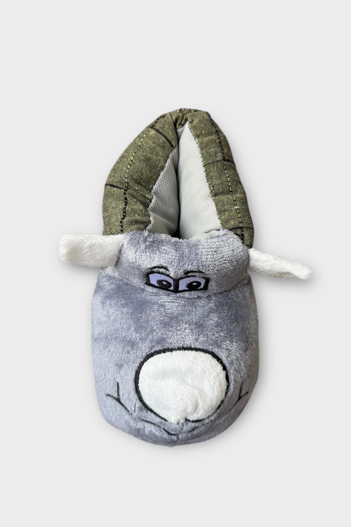 Çocuk Sevimli Köpek Figürlü Panduf GRİ - Görsel 7