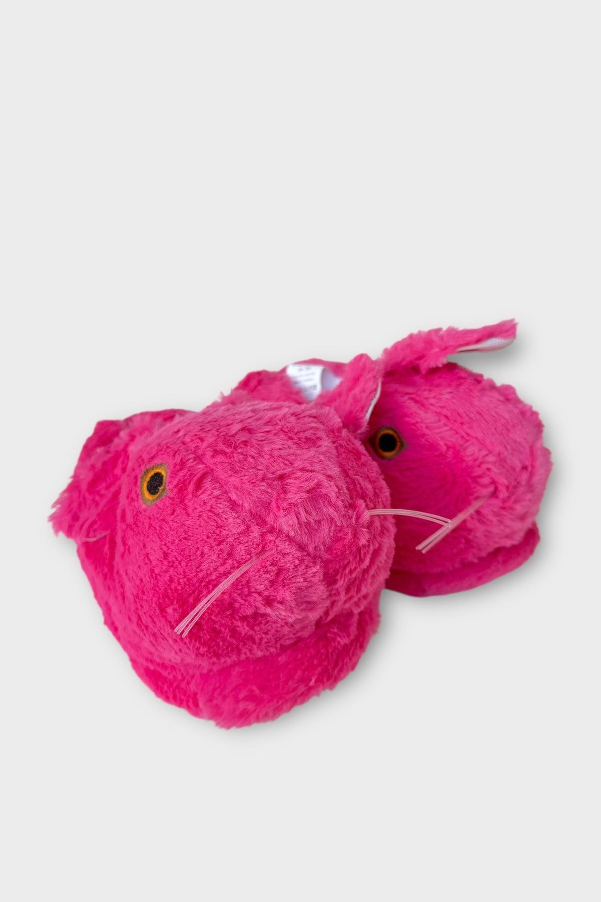 Peluş Tavşan Figürlü Kaymaz ve Ses Yapmaz Ev Panduf FUŞYA - Görsel 5