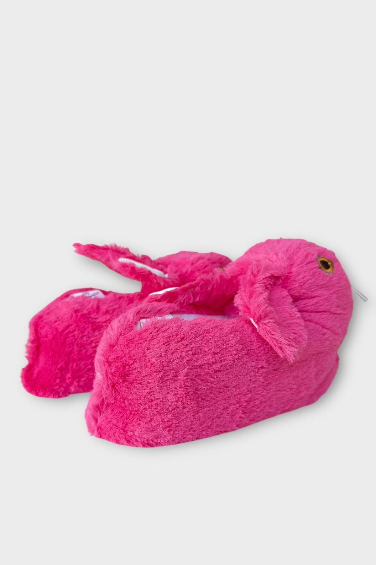 Peluş Tavşan Figürlü Kaymaz ve Ses Yapmaz Ev Panduf FUŞYA - Görsel 6