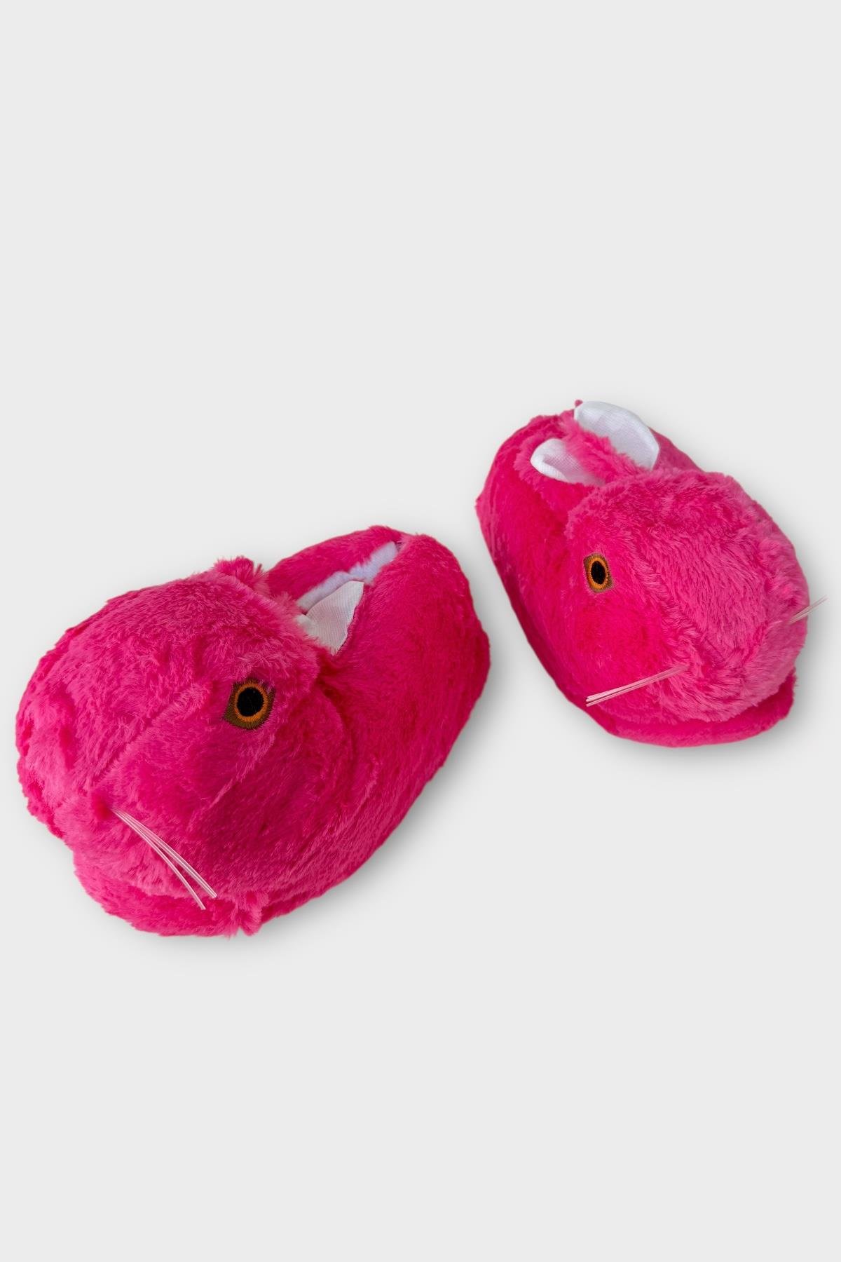 Peluş Tavşan Figürlü Kaymaz ve Ses Yapmaz Ev Panduf FUŞYA - Görsel 7