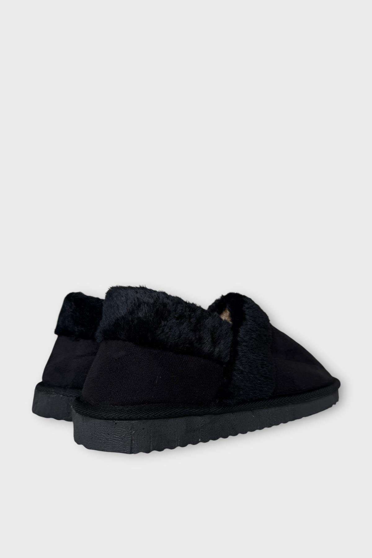 Ultra Hafif İçi Tüylü Ev Ayakkabısı Kadın Panduf SİYAH - Görsel 7