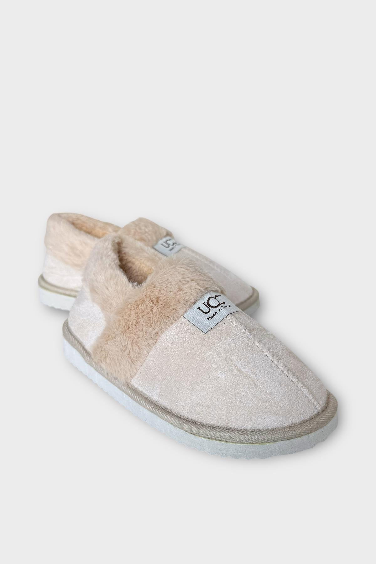 Ultra Hafif İçi Tüylü Ev Ayakkabısı Kadın Panduf KREM - Görsel 6