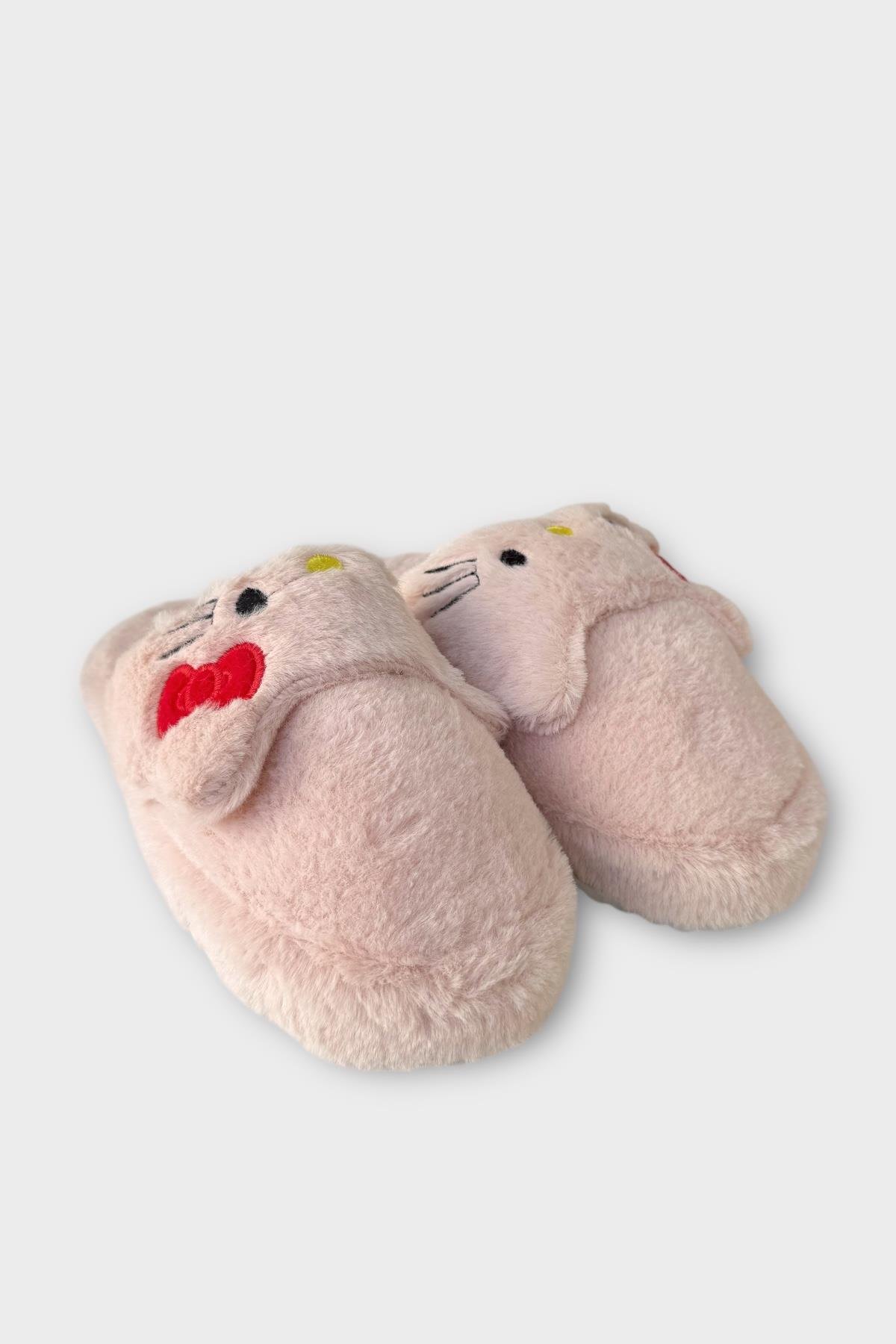 Kışlık Kadın HelloKitty Figürlü Kaydırmaz Taban Ev Ayakkabısı Panduf PUDRA - Görsel 4