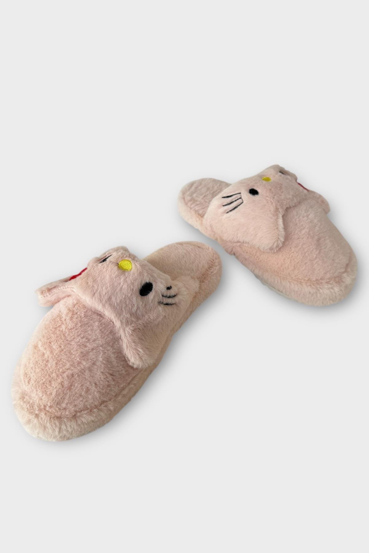 Kışlık Kadın HelloKitty Figürlü Kaydırmaz Taban Ev Ayakkabısı Panduf PUDRA - Görsel 5