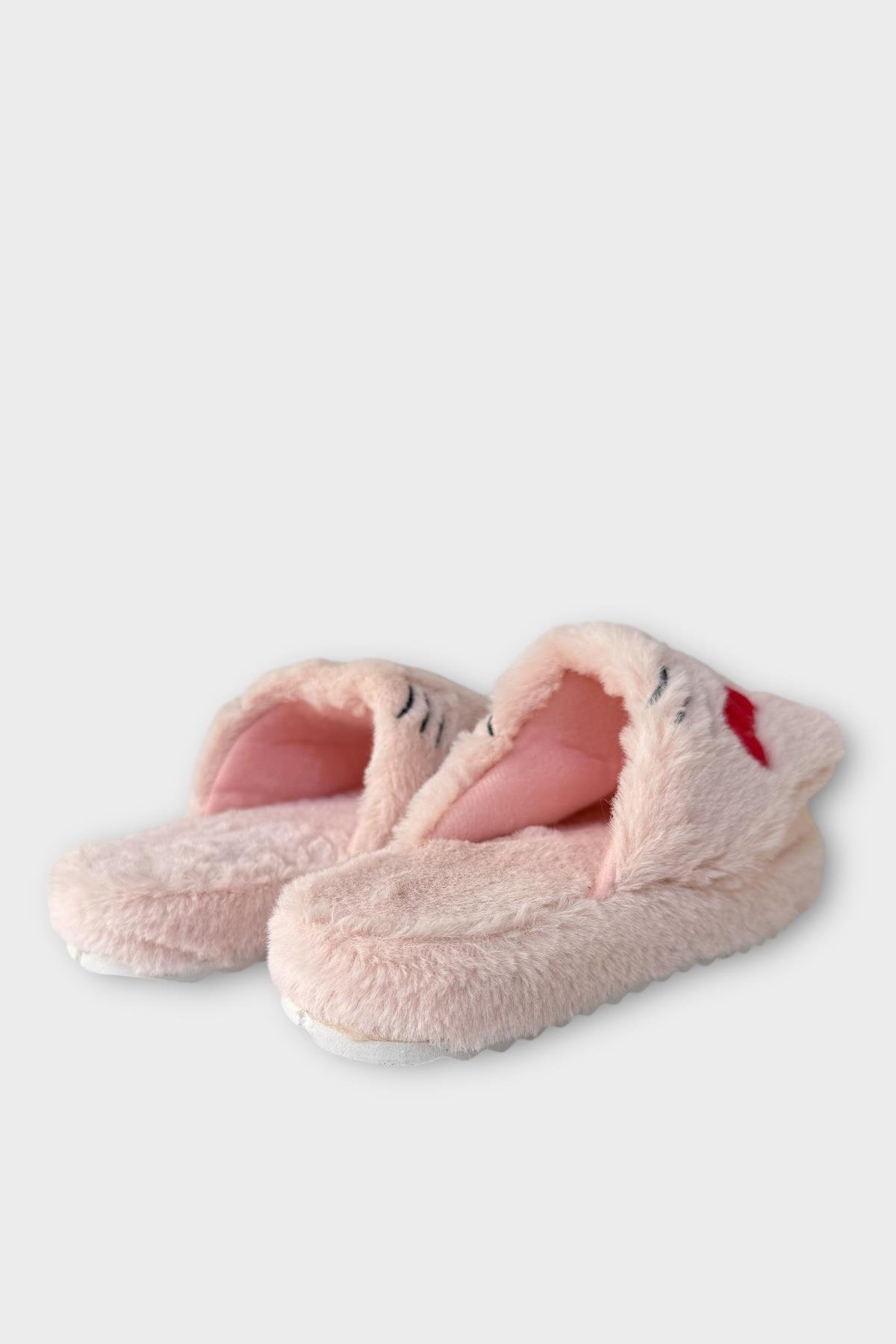 Kışlık Kadın HelloKitty Figürlü Kaydırmaz Taban Ev Ayakkabısı Panduf PUDRA - Görsel 6
