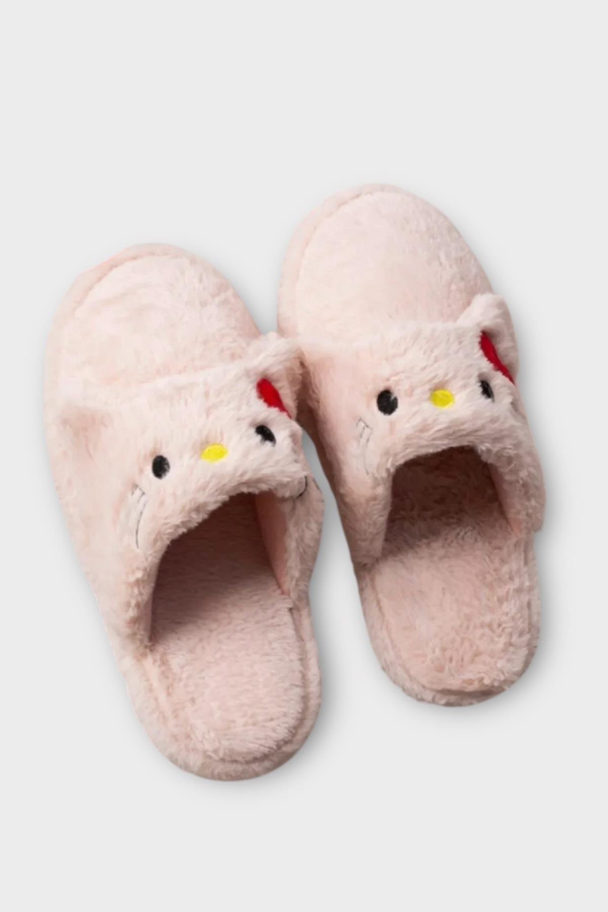 Kışlık Kadın HelloKitty Figürlü Kaydırmaz Taban Ev Ayakkabısı Panduf PUDRA - Görsel 9