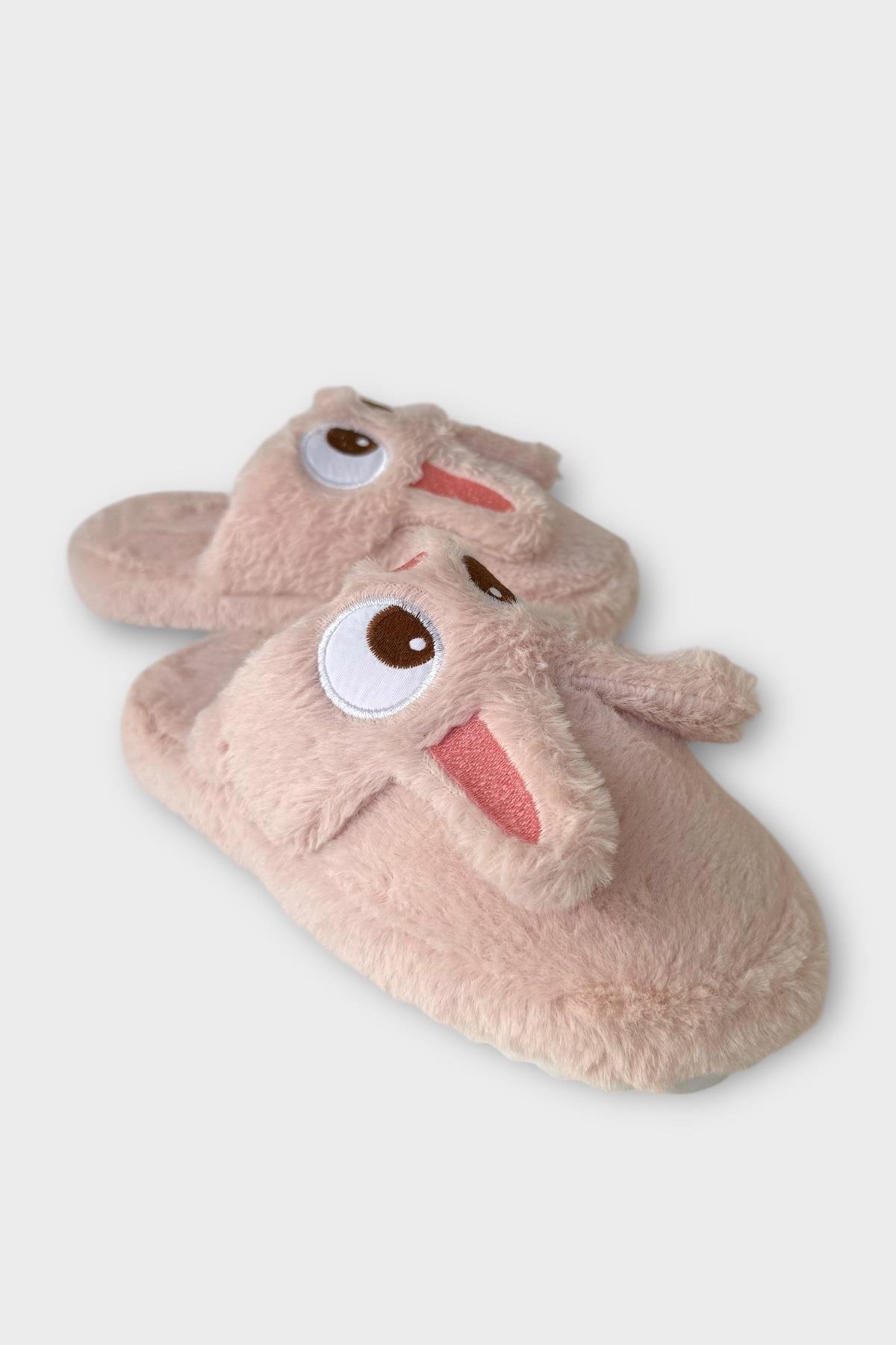 Kadın KışlıkTavşan Figürlü Kaydırmaz Taban Ev Terliği Panduf PUDRA - Görsel 3