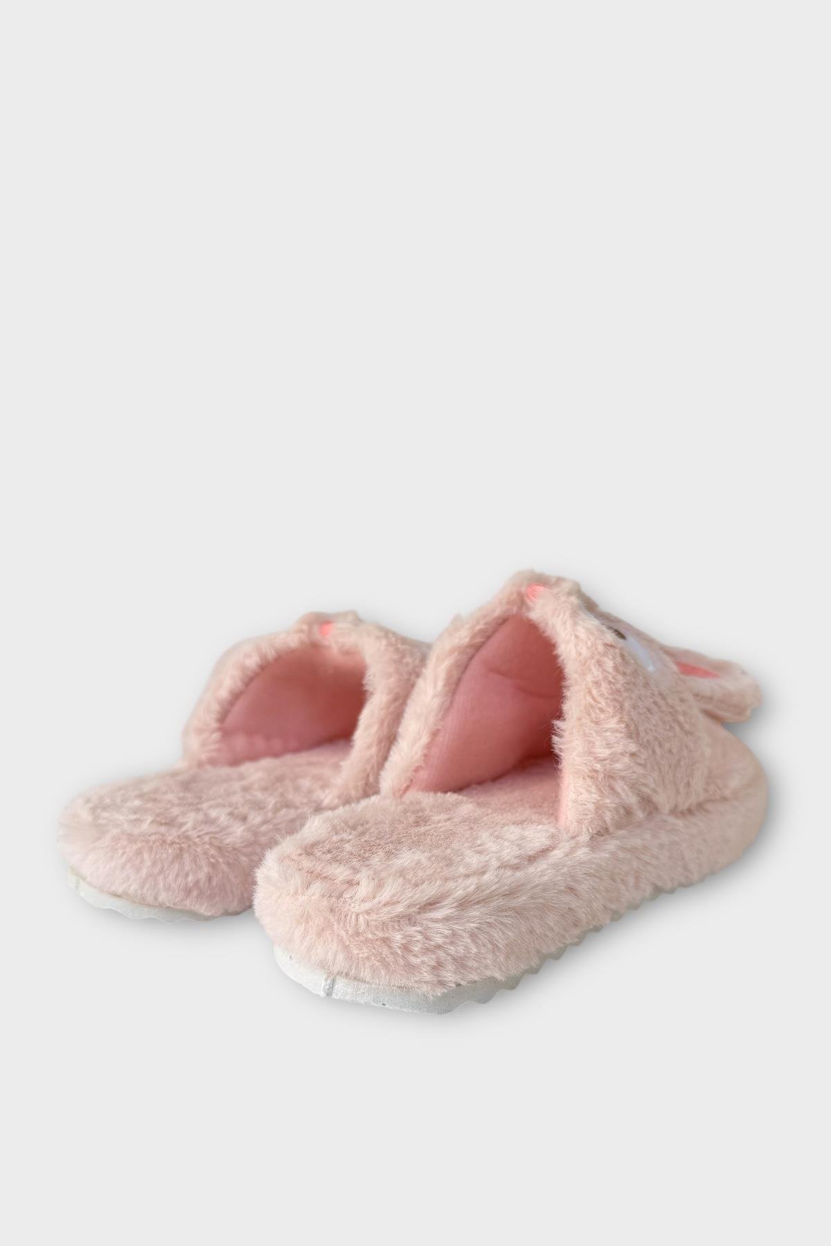 Kadın KışlıkTavşan Figürlü Kaydırmaz Taban Ev Terliği Panduf PUDRA - Görsel 5