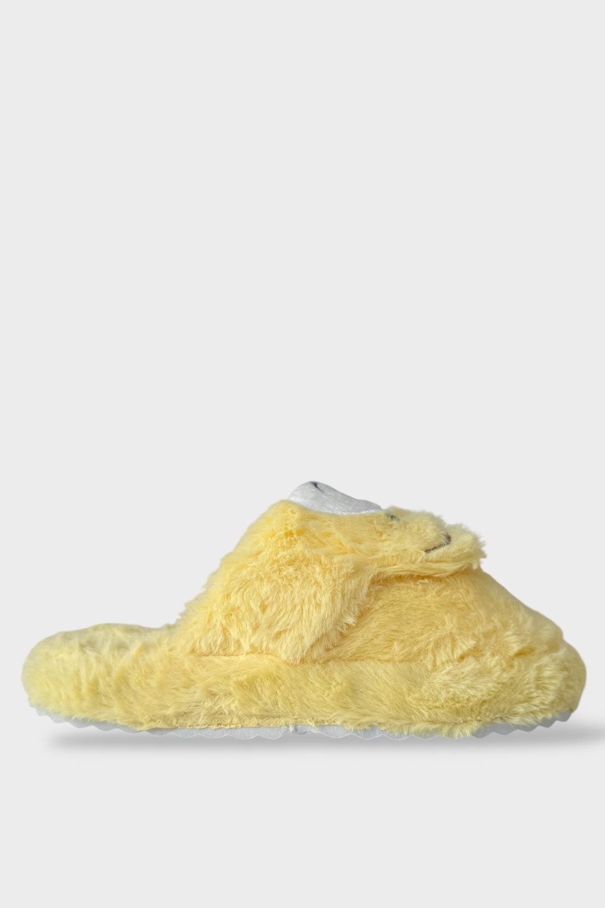 Kadın Kışlık Sevimli Panda Figürlü Kaydırmaz Taban Ev Terliği Panduf SARI - Görsel 2