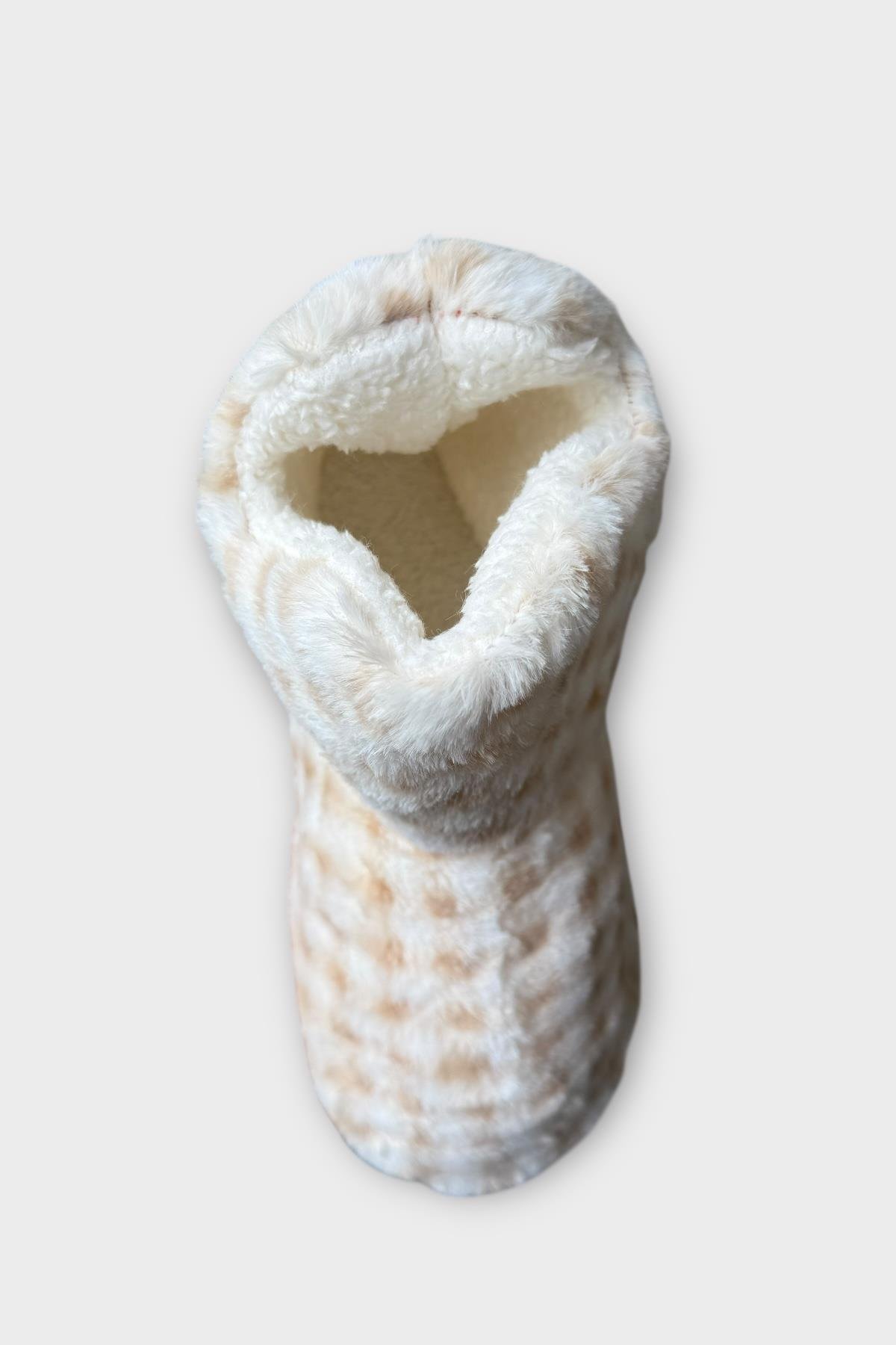 Kadın Piti Kareli Ev Botu Panduf BEJ - Görsel 8