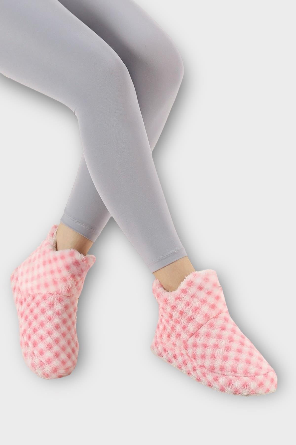 Kadın Piti Kareli Ev Botu Panduf PUDRA - Görsel 2