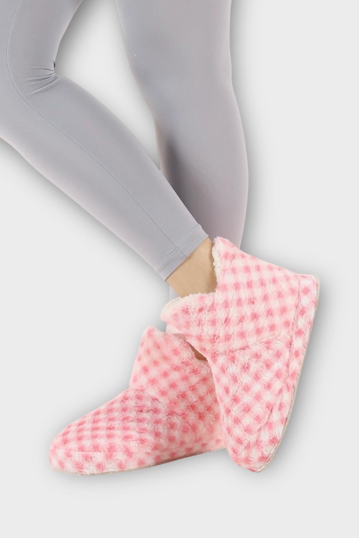 Kadın Piti Kareli Ev Botu Panduf PUDRA - Görsel 4