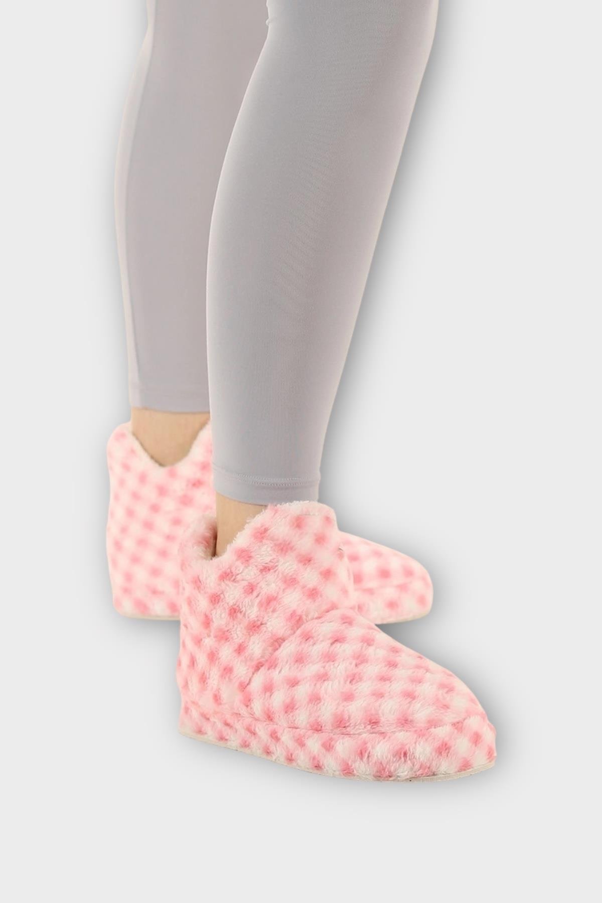 Kadın Piti Kareli Ev Botu Panduf PUDRA - Görsel 5