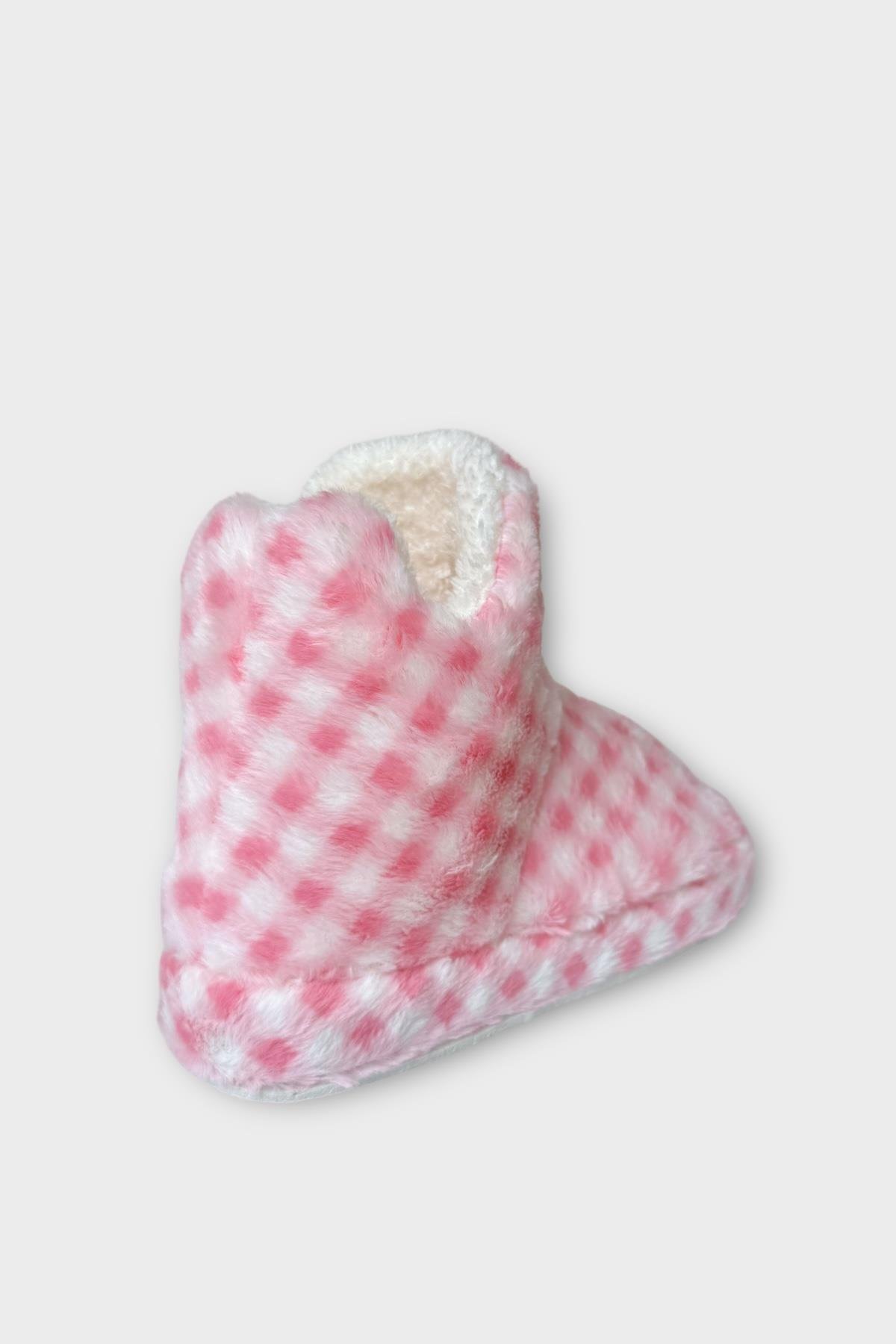 Kadın Piti Kareli Ev Botu Panduf PUDRA - Görsel 6