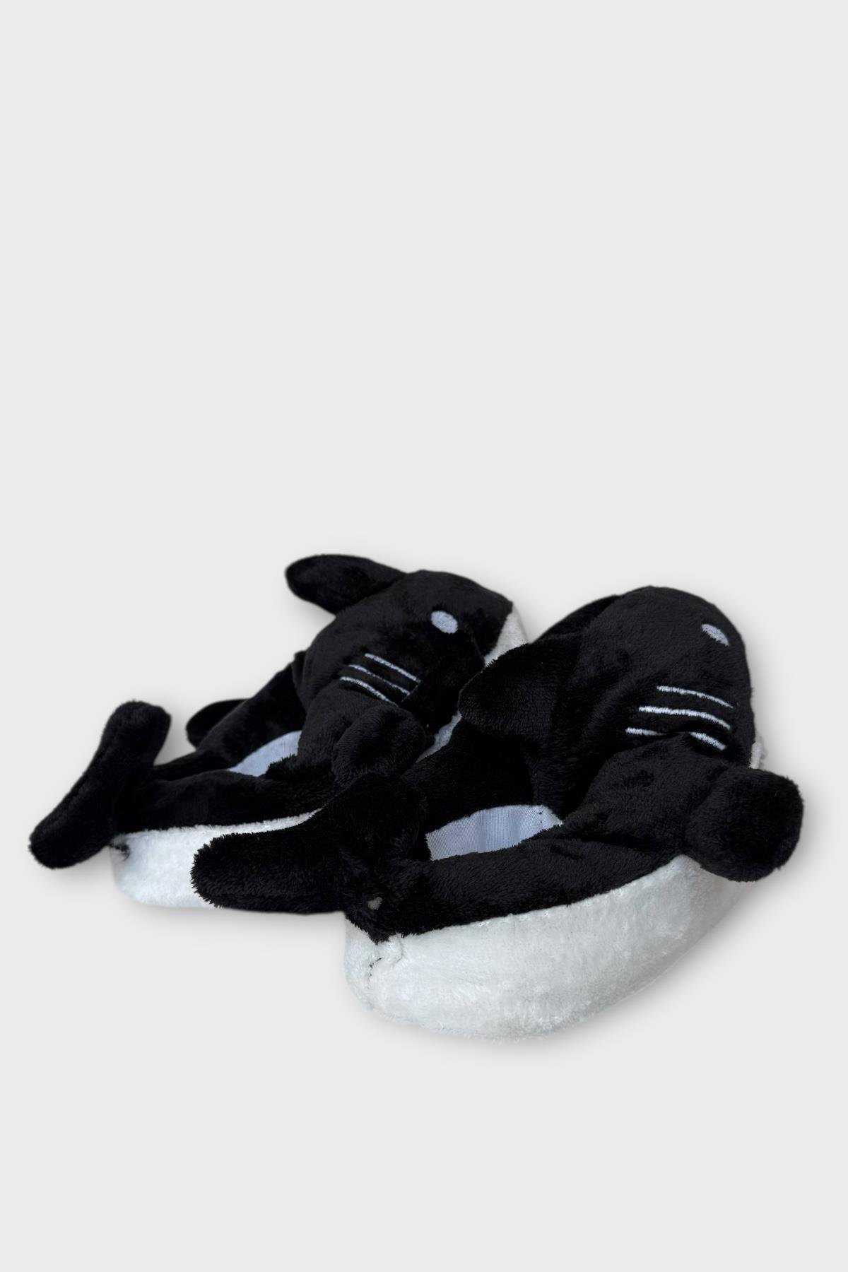 Kadın Köpek Balığı Figürlü Panduf SİYAH - Görsel 4