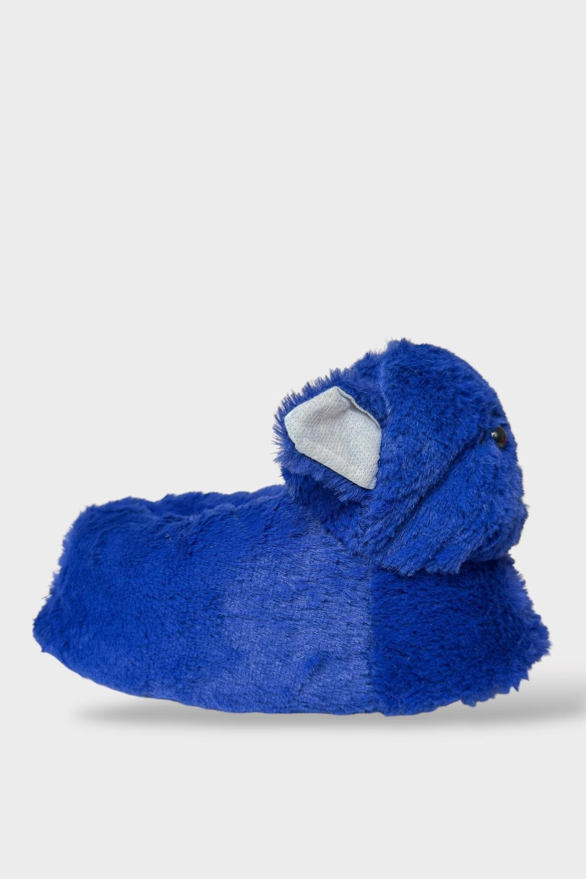 Kadın Sevimli Kedi Figürlü Peluş Panduf MAVİ - Görsel 6