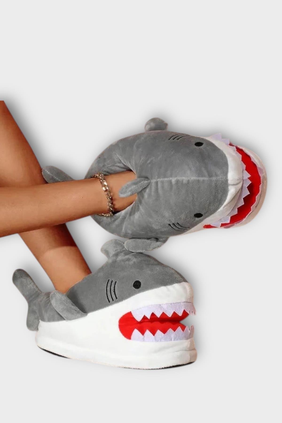 Kadın Köpek Balığı Figürlü Panduf GRİ - Görsel 2