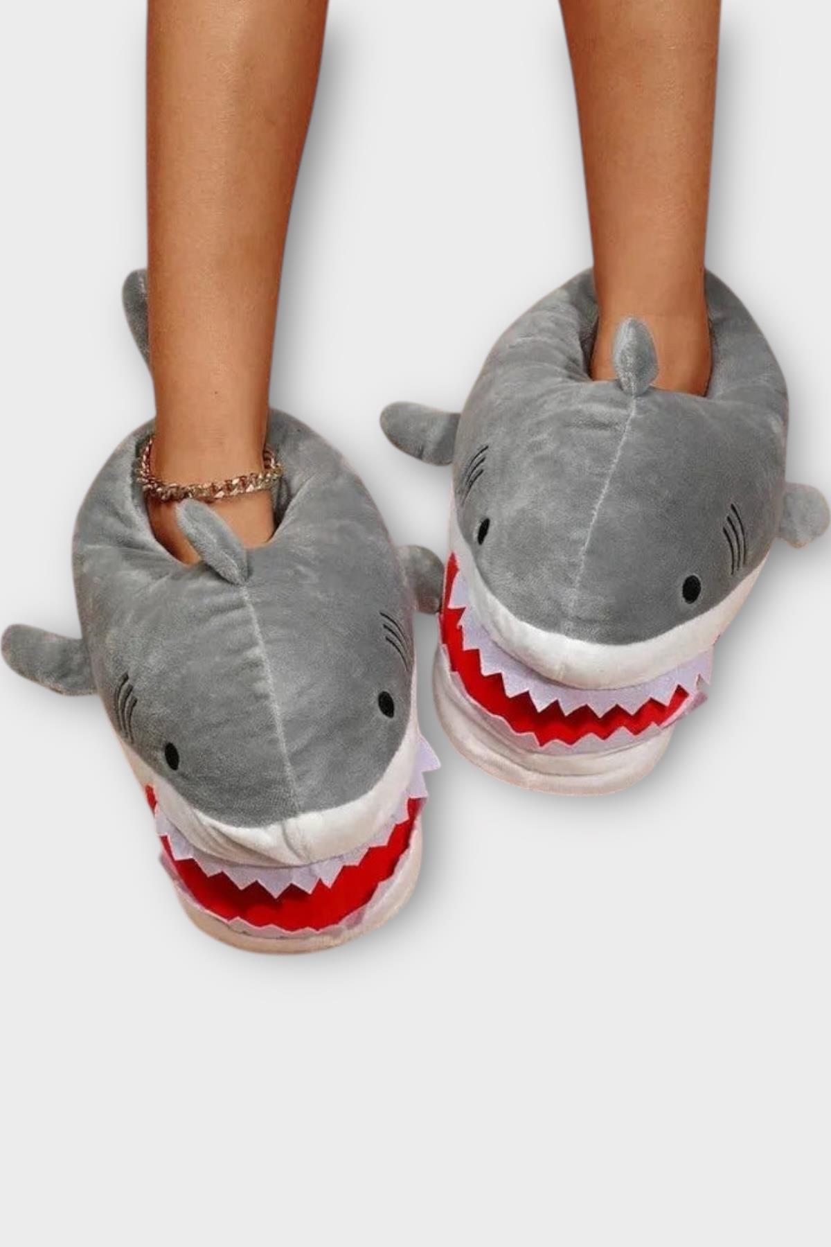 Kadın Köpek Balığı Figürlü Panduf GRİ - Görsel 3