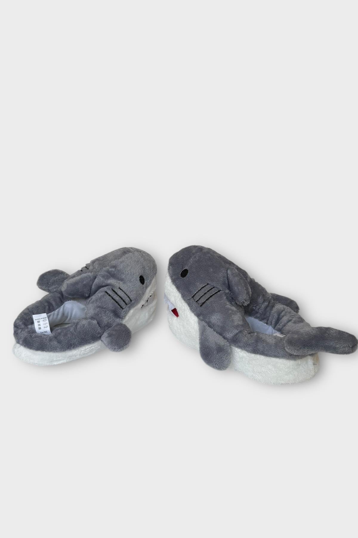 Kadın Köpek Balığı Figürlü Panduf GRİ - Görsel 6