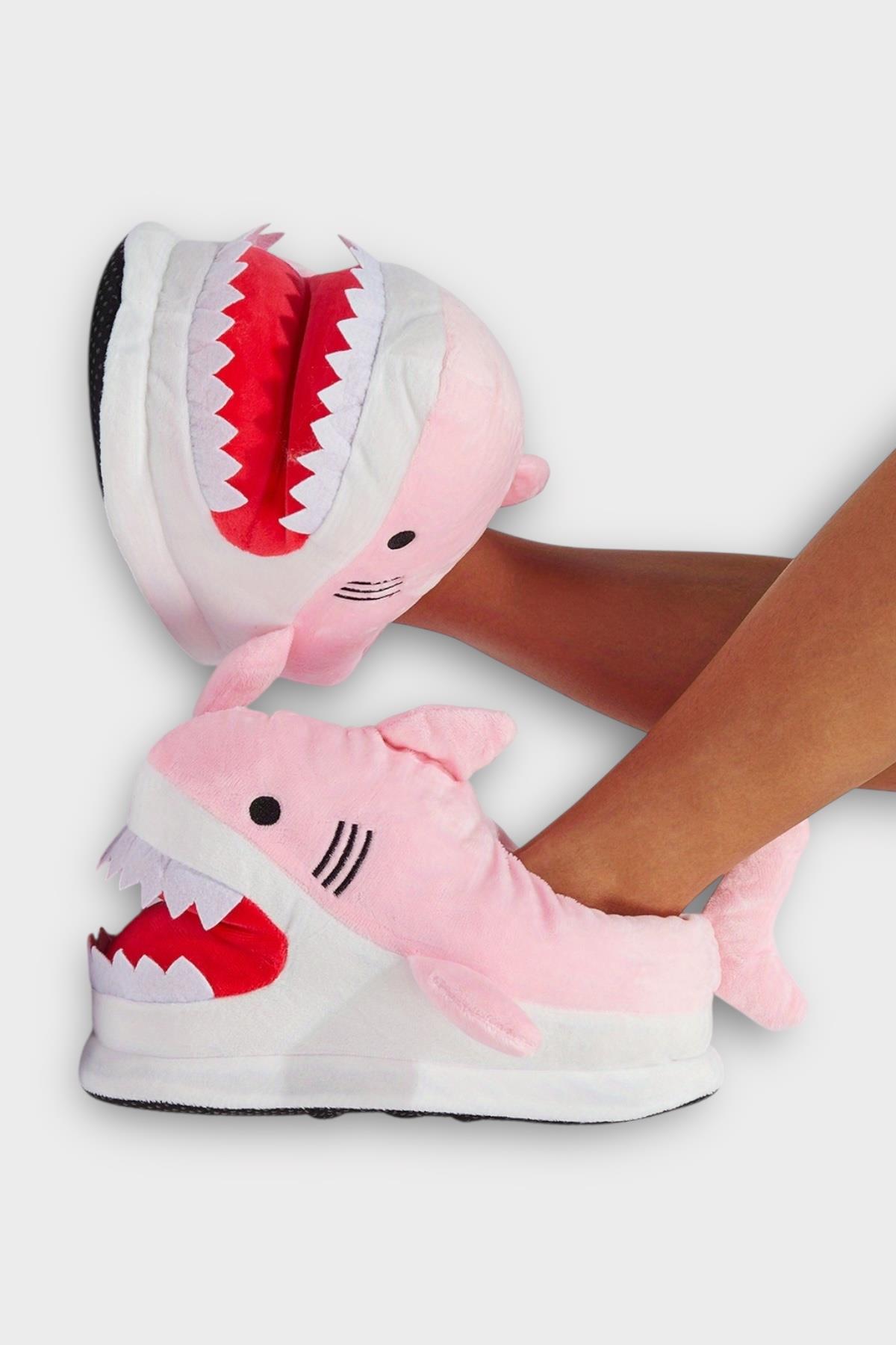 Kadın Köpek Balığı Figürlü Panduf PEMBE - Görsel 6