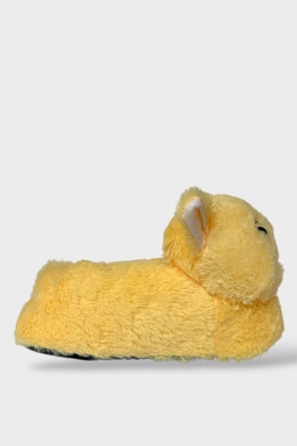 Kadın Sevimli Kedi Figürlü Peluş Panduf SARI - Görsel 6