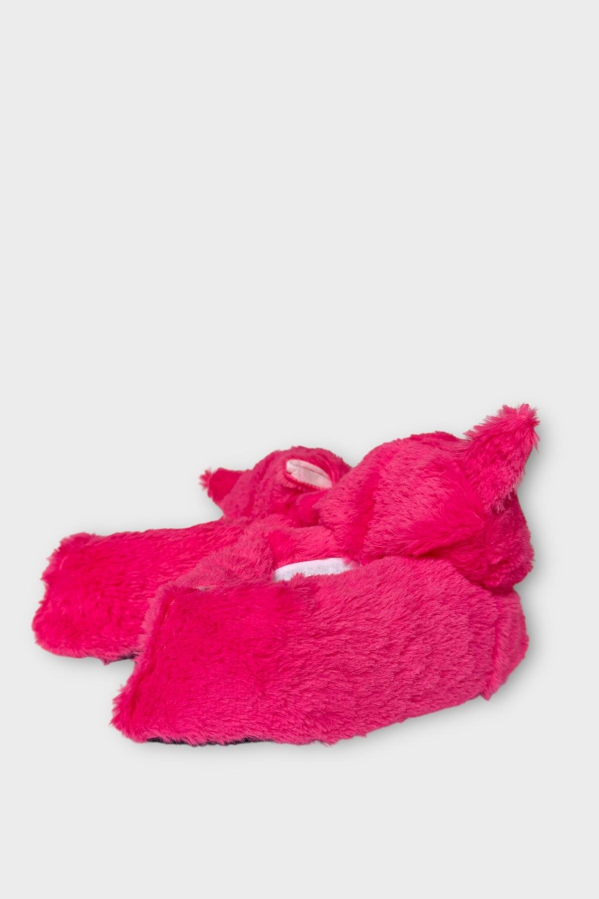 Kadın Sevimli Kedi Figürlü Peluş Panduf FUŞYA - Görsel 7