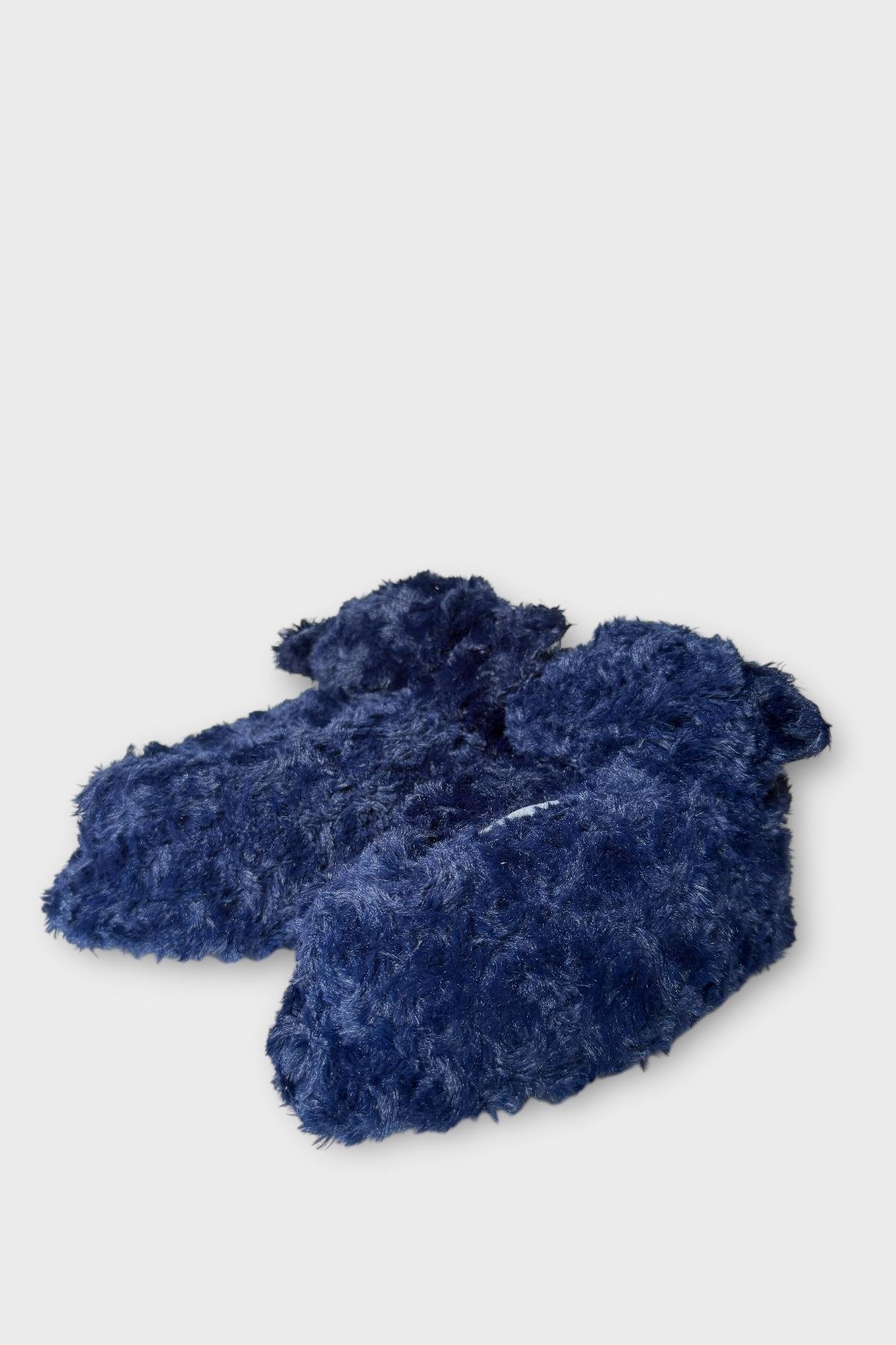 Kadın Sevimli Kedi Figürlü Peluş Panduf LACİVERT - Görsel 7