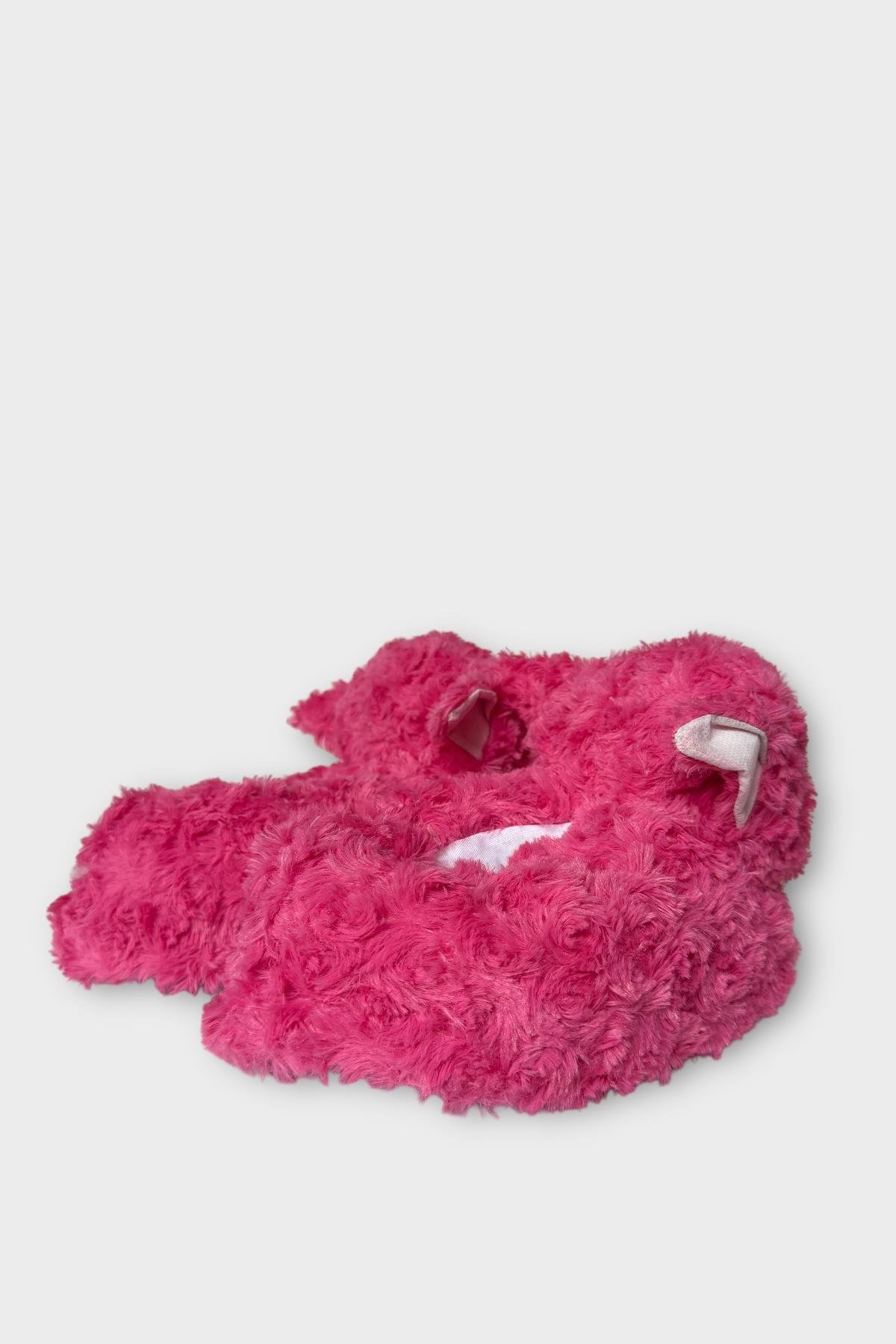 Kadın Sevimli Kedi Figürlü Peluş Panduf FUŞYA - Görsel 7