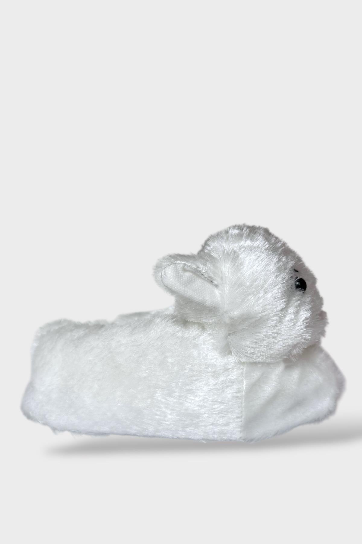 Kadın Sevimli Kedi Figürlü Peluş Panduf GRİ - Görsel 6