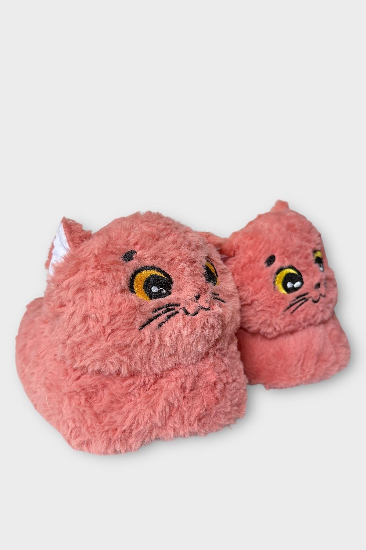 Kadın Sevimli Kedi Figürlü Peluş Panduf PUDRA - Görsel 2