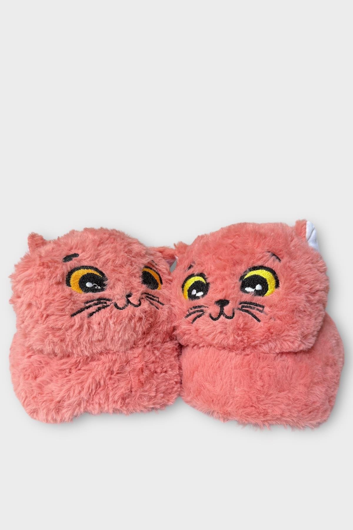 Kadın Sevimli Kedi Figürlü Peluş Panduf PUDRA - Görsel 3