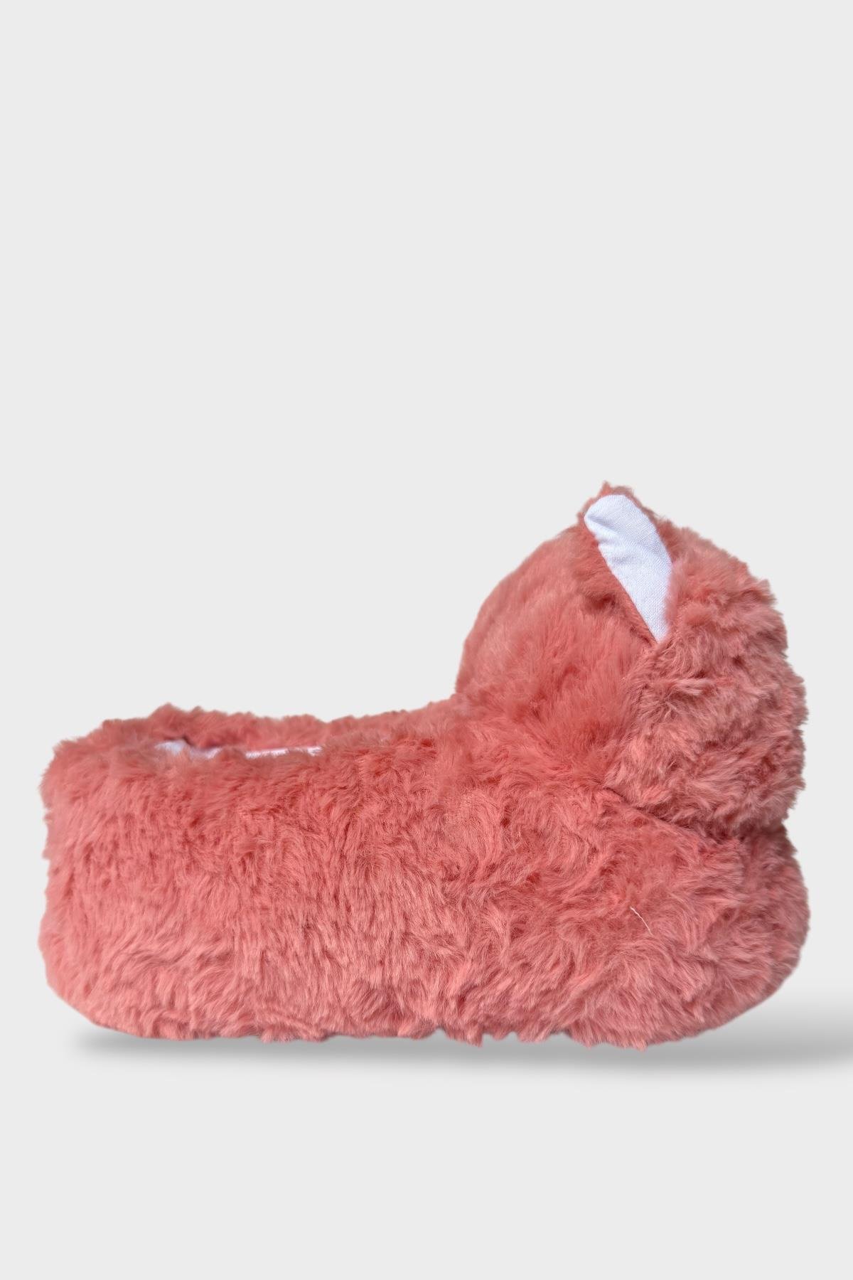 Kadın Sevimli Kedi Figürlü Peluş Panduf PUDRA - Görsel 5