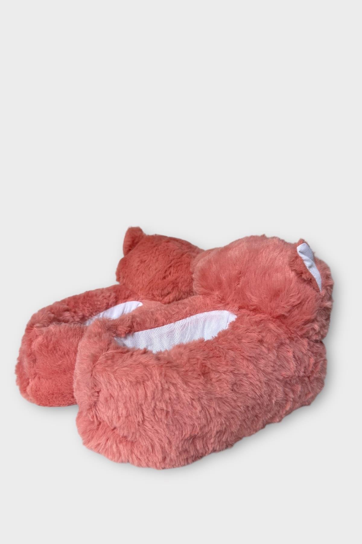 Kadın Sevimli Kedi Figürlü Peluş Panduf PUDRA - Görsel 6